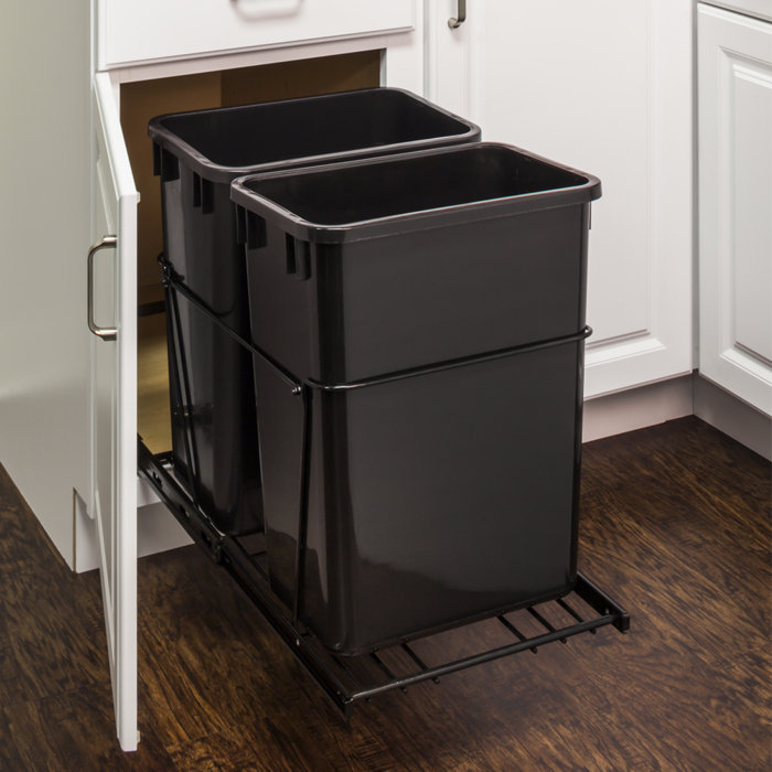 Hardware Resources Double Steel 8 75 Gallon Open Pull Out Under
