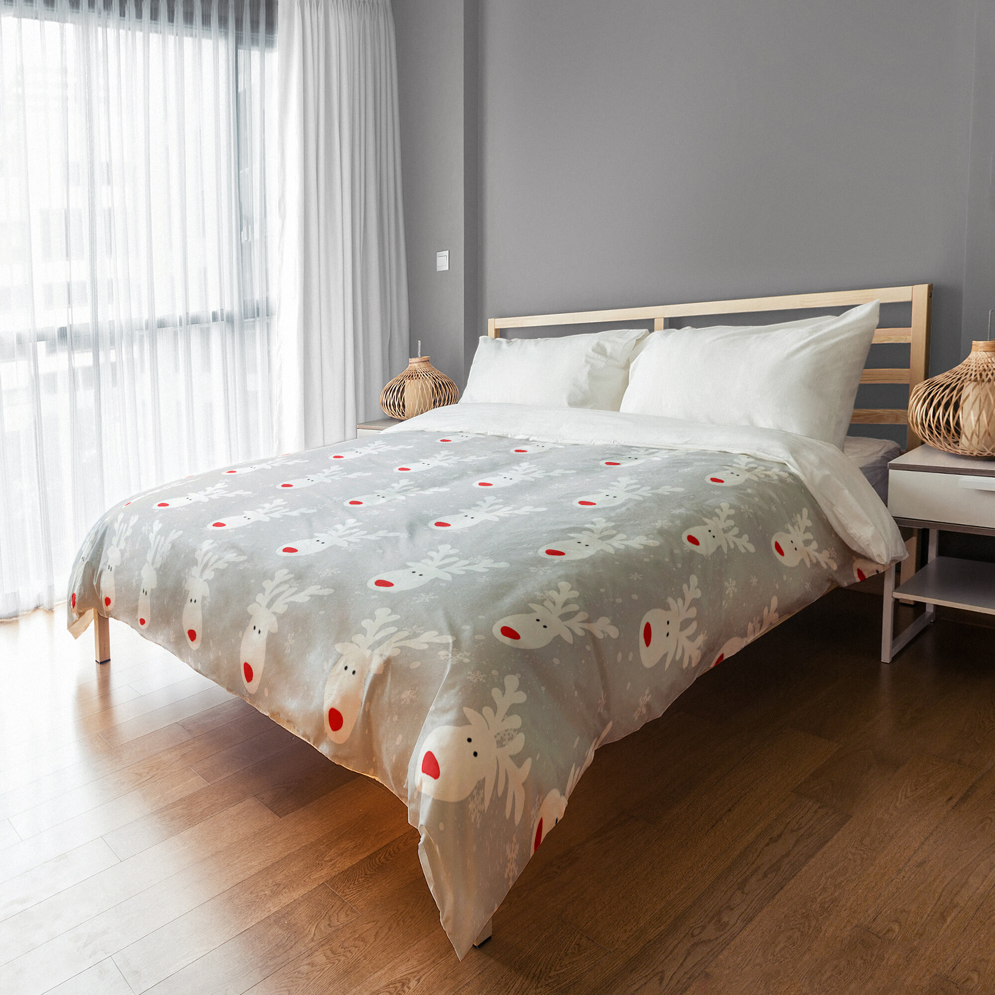 The Holiday Aisle Cute Deer Duvet Cover Wayfair Ca