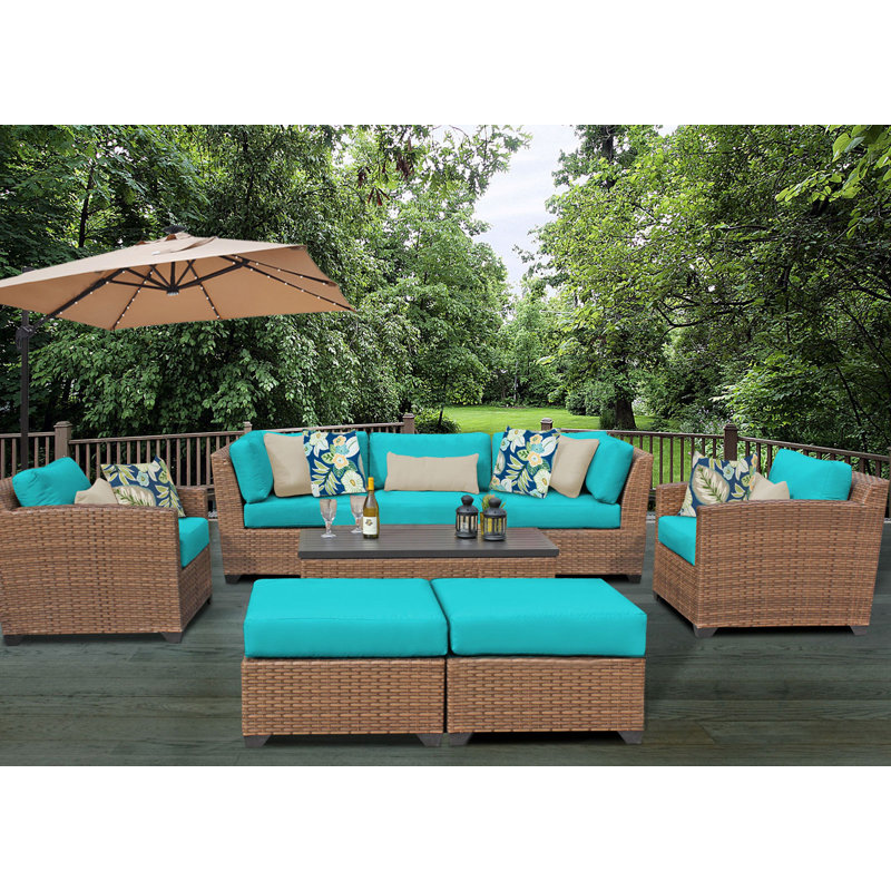 Laguna 8 Piece Rattan Sofa Seating Group With Cushions Laguna 8 Piece Rattan Sofa Seating Group With Cushions