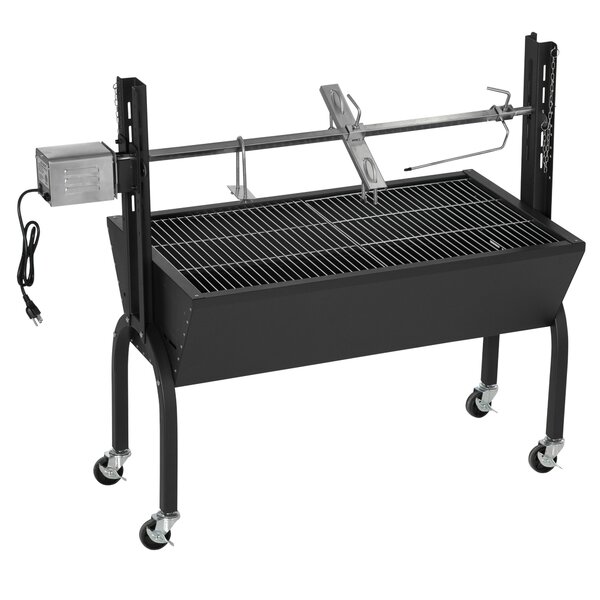 US Stock for Outdoor Barbecue Automatic Rotisserie Roaster Rod for Pig Chicken Lamb TFCFL 53 Electric BBQ Rotisserie Grill Kit 15W Height Adjustable Stainless Steel Rotisserie Kit 