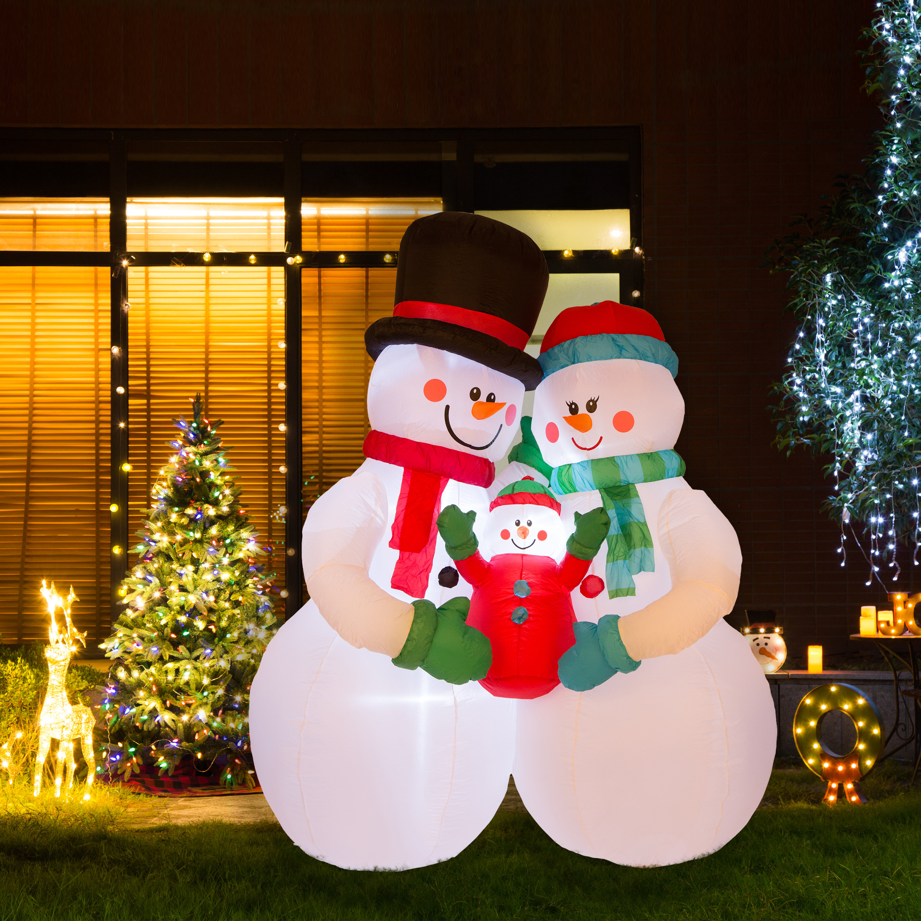 Glitzhome Snowman Family Inflatable & Reviews Wayfair