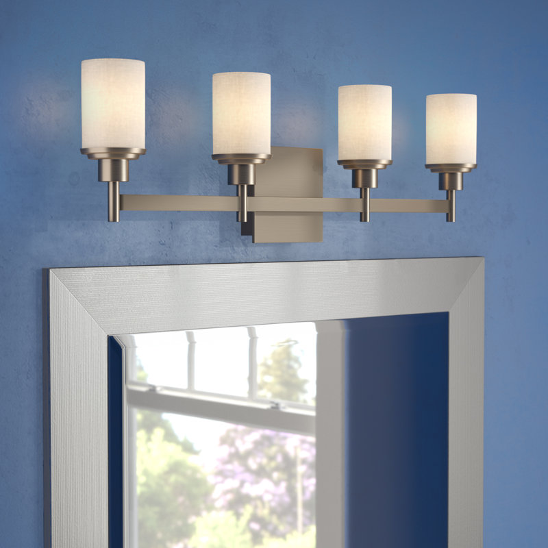 Ebern Designs Cusick 4 Light Dimmable Brushed Nickel Vanity Light Reviews Wayfair