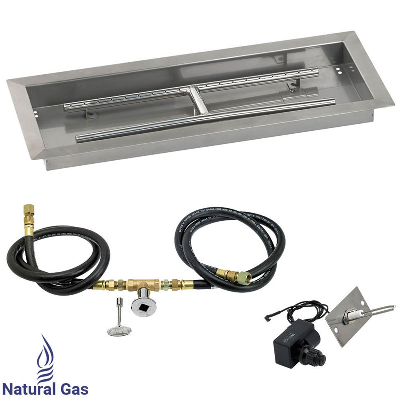American Fireglass Rectangular Stainless Steel Drop In Pan With
