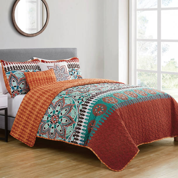 Bungalow Rose Wooler Performance Blue/Orange Rug & Reviews - Wayfair Canada