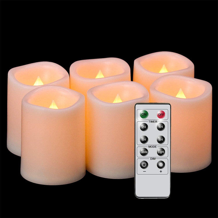 Battery Ope 6 PCS Flameless Tea Lights Candles with Remote Control and 6H Timer 