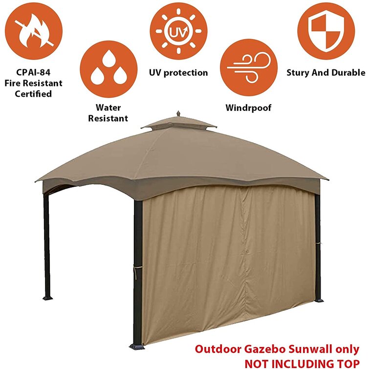 Coastshade Gazebo Privacy Panel Curtain Side Wall Sun Shelter for 10x10,1 Pack Only, 10x10, Khaki