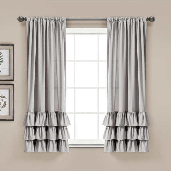 Grey Ruffle Curtains Wayfair