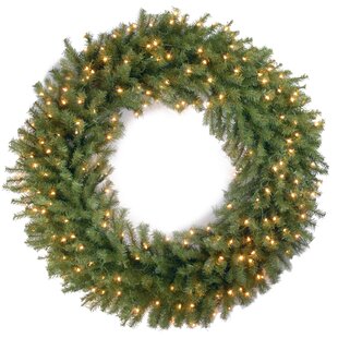 2 x Premier 50cm Artificial Plain Tip Green Christmas Wreath Door Decoration 