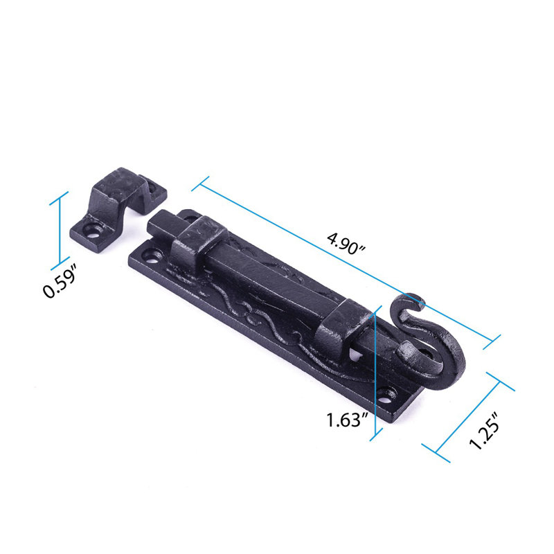 The Renovators Supply Inc Wrought Iron Flush Mount Door Bolt