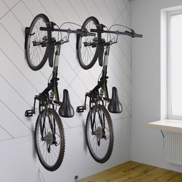 2x Small Bicycle Bike Wall Mount Hook Hanger Garage Storage Holder Rack Black 