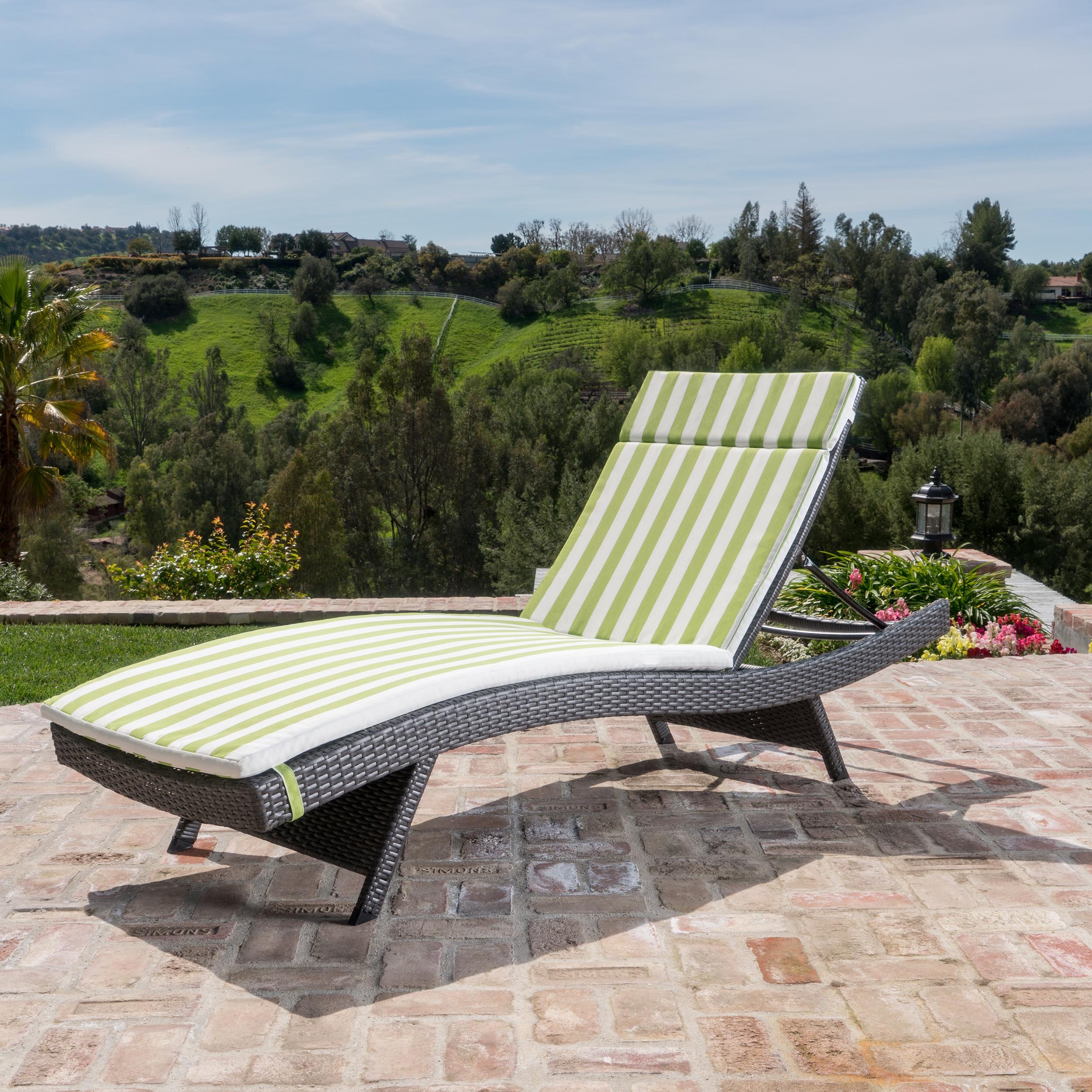Sol 72 Outdoor Rebello Reclining Chaise Lounge With Cushion