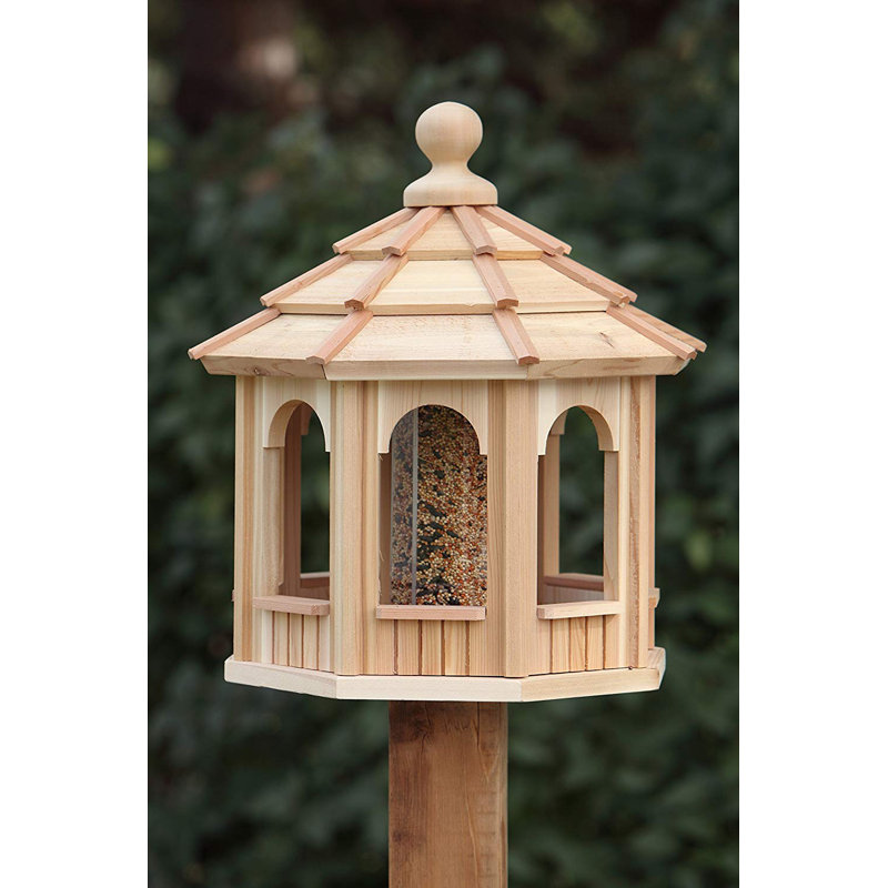 All Things Cedar Octagonal Hopper Bird Feeder Reviews Wayfair