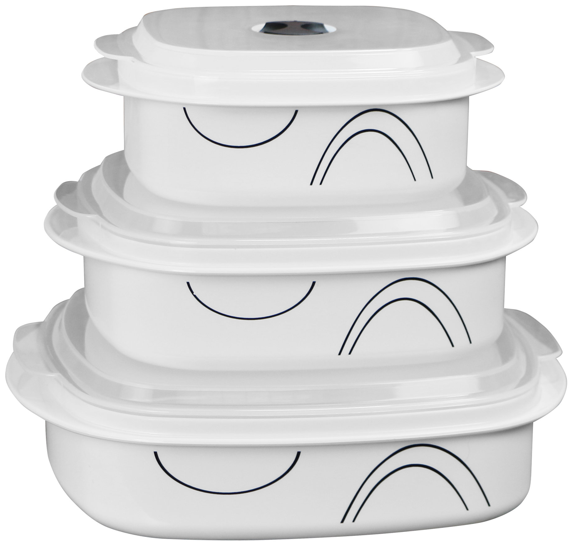 Corelle Simple Lines Microwave Cookware 3 Container Food Storage Set Corelle Simple Lines Microwave Cookware 3 Container Food Storage Set Reviews Wayfair