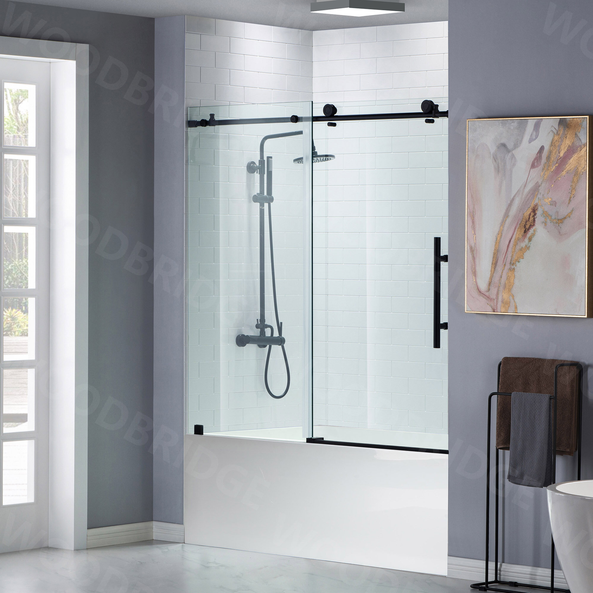 Woodbridge 56 W X 62 H Single Sliding Frameless Shower Door Reviews Wayfair