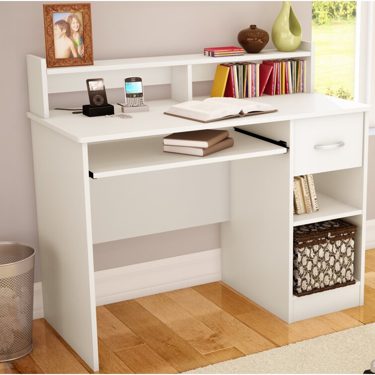 South Shore Desk with 3 Storage Drawers Pure White 