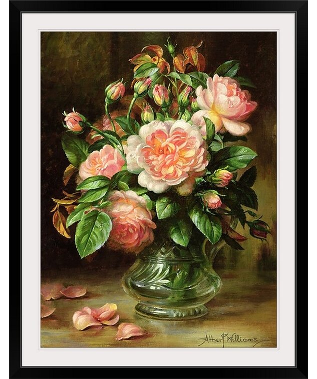 Fleur De Lis Living Younkin English Elegance Roses In A Glass By Albert Williams Print Wayfair