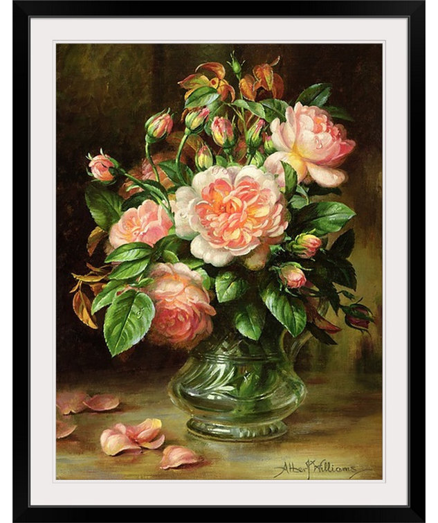 Fleur De Lis Living Younkin English Elegance Roses In A Glass By Albert Williams Print Wayfair