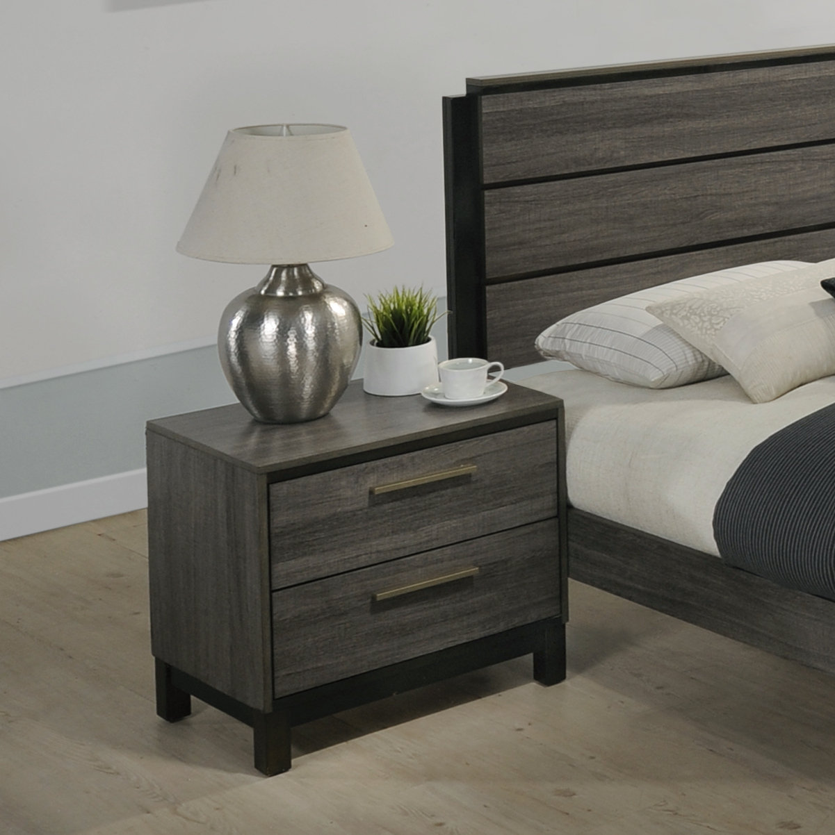 tall gray nightstand