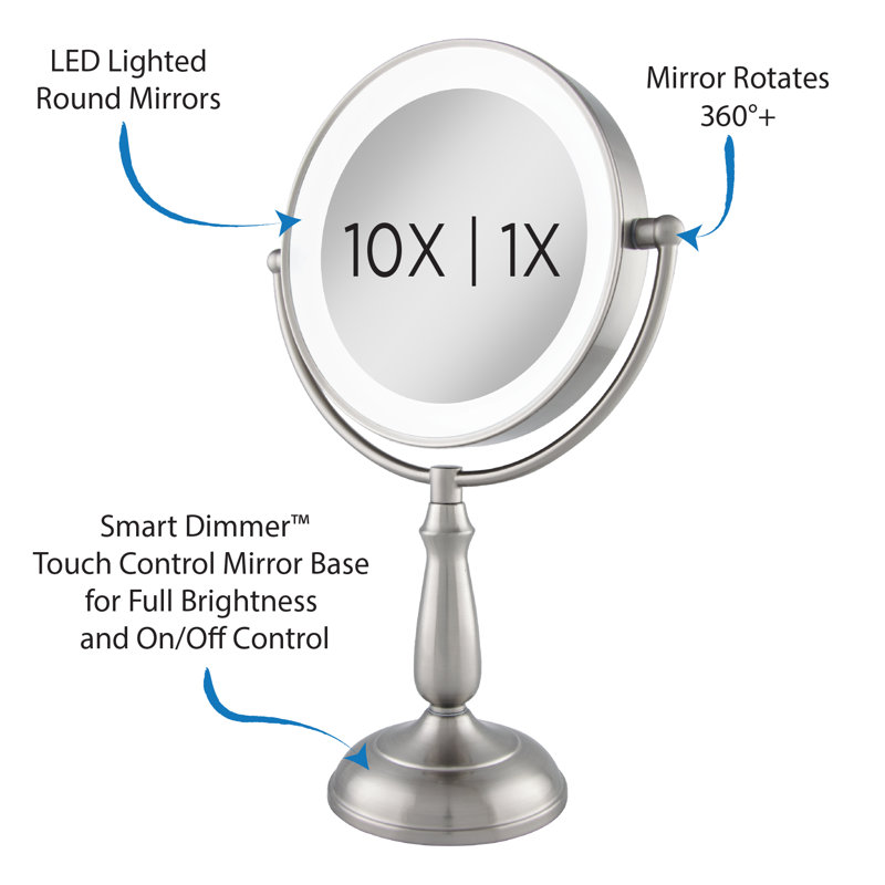Darby Home Co Aldrick Dimmable Touch Ultra Bright Dual Sided Led Lighted Vanity Mirror Reviews Wayfair