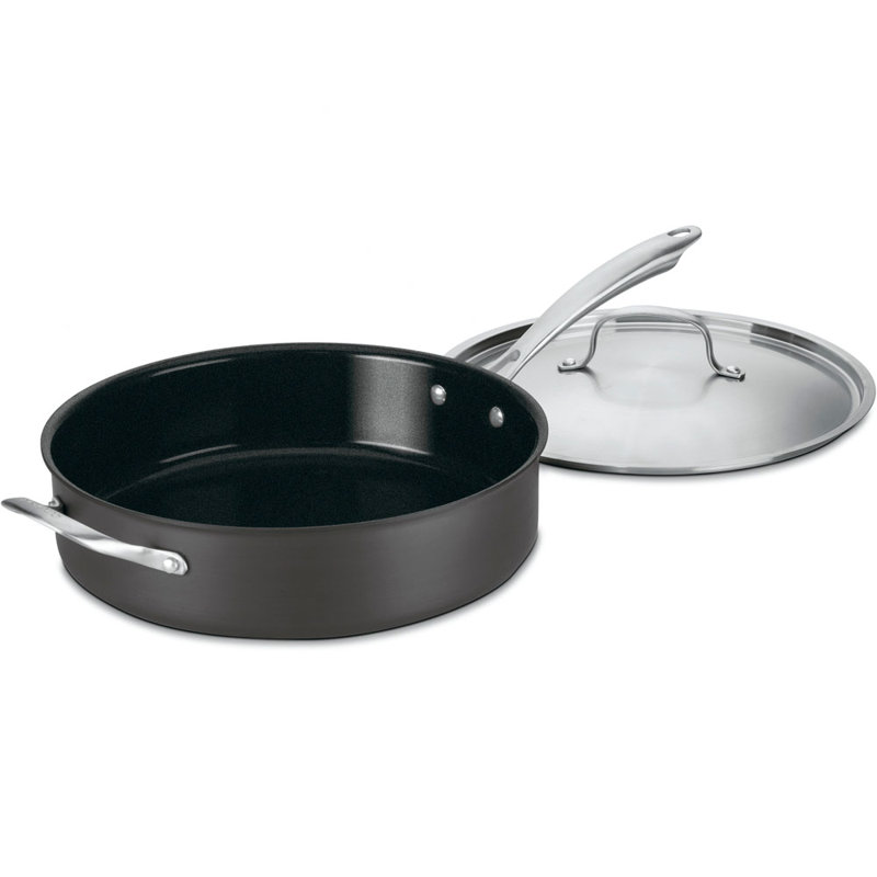 Cuisinart Green Gourmet Hard Anodized 5 5 Qt Non Stick Stainless Steel Saute Pan With Lid Reviews Wayfair