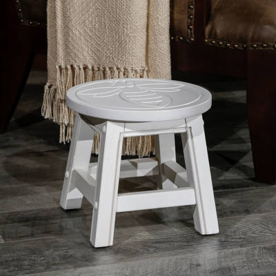 Ebern Designs Rarick Wooden Accent Stool Wayfair