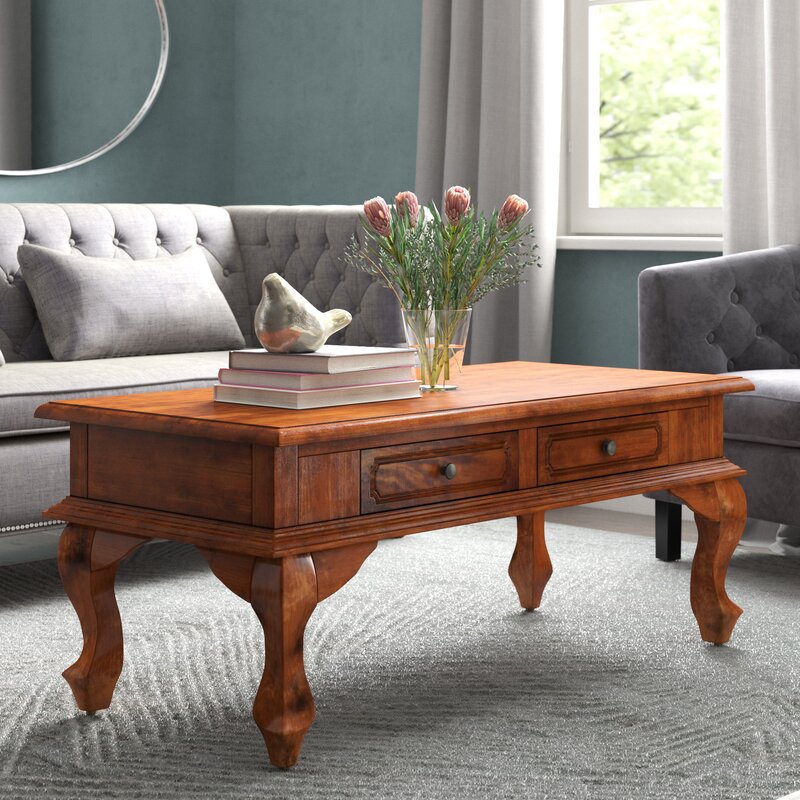 Rosalind Wheeler Adlington Solid Wood Coffee Table With Storage