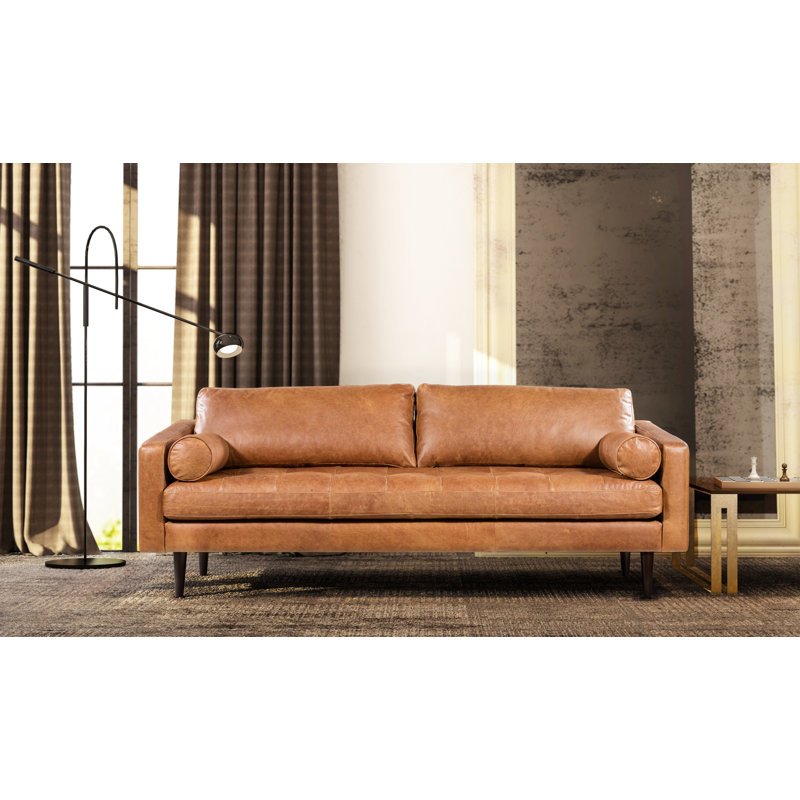 Foundry Select Kate Leather Sofa Reviews Wayfair