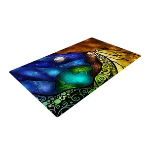 Mandie Manzano Psalms Blue/Yellow Area Rug