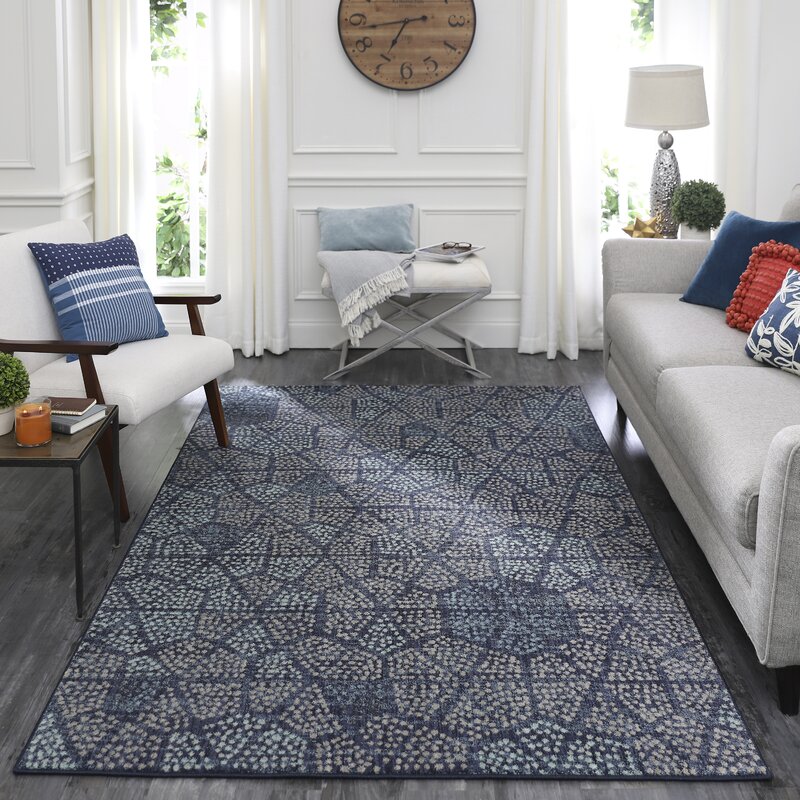 Scott Living Geometric Indigo Rug Wayfair