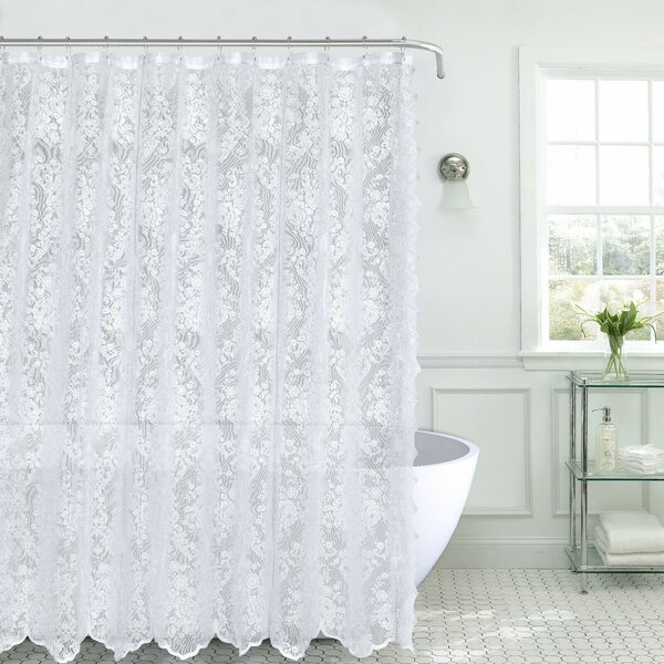 Vintage Style Battenburg Lace Shower Curtain~Pure Cotton~White~72"*72"~Elegant~