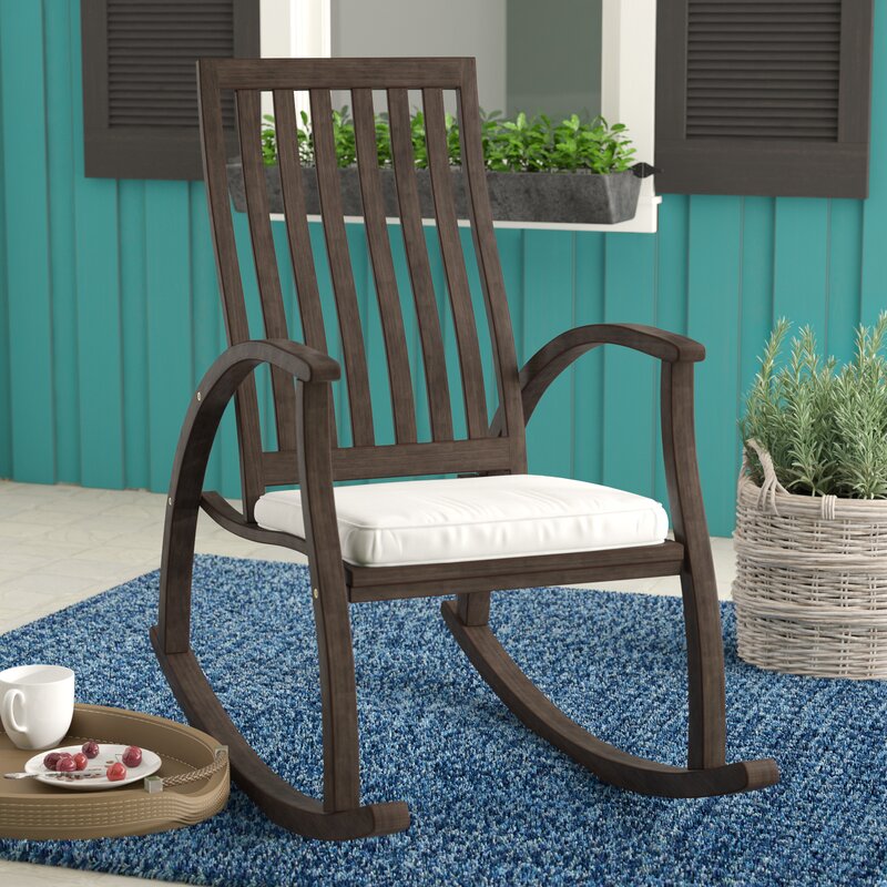 Winston Porter Labarre Outdoor Rocking Chair With Cushions