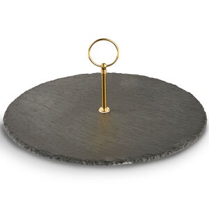 Round 100% Natural Slate Cheese Board with Handle