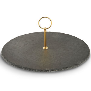 Round 100% Natural Slate Cheese Board with Handle