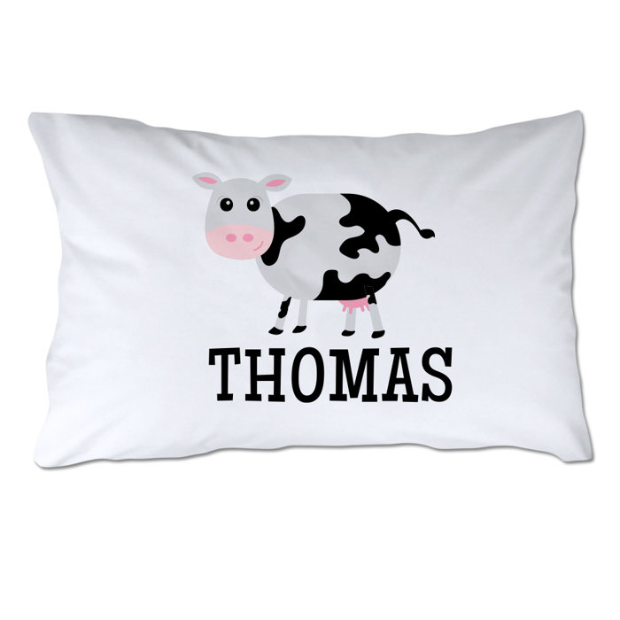 4 Wooden Shoes Personalized Cow Pillow Case Wayfair Ca