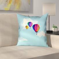 ArtVerse Katelyn Smith 14 x 14 Cotton Twill Double Sided Print with Concealed Zipper & Insert Hot Air Balloons Pillow 