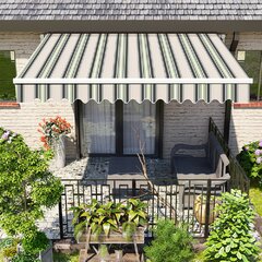 JOO LIFE Manual Patio Retractable Awning Window/Door Sun Shade Shelter Outdoor Canopy Deck Awning 8x6,Wine Red 