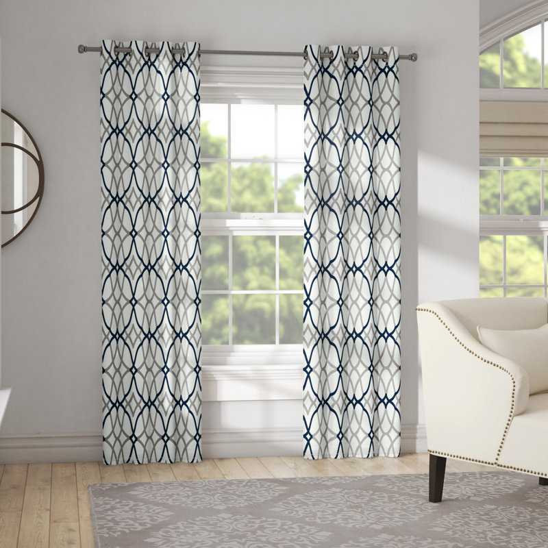Winston Porter Mahaney Geometric Blackout Thermal Grommet Curtains