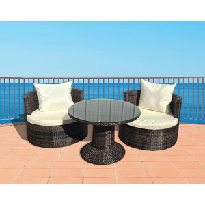 Geo Vino 3 Piece Seating Group with Sunbrella Cushion