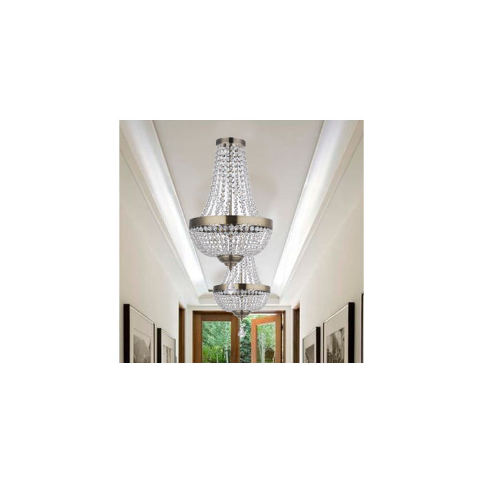 Rosdorf Park Aguinaldo Crystal Socket Brass Ceiling Fixture 2