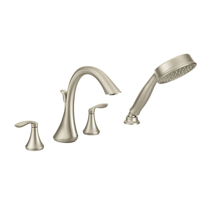 Eva Double Handle Deck Mounted Roman Tub Faucet With Trim Diverter Eva Double Handle Deck Mounted Roman Tub Faucet With Trim Diverter