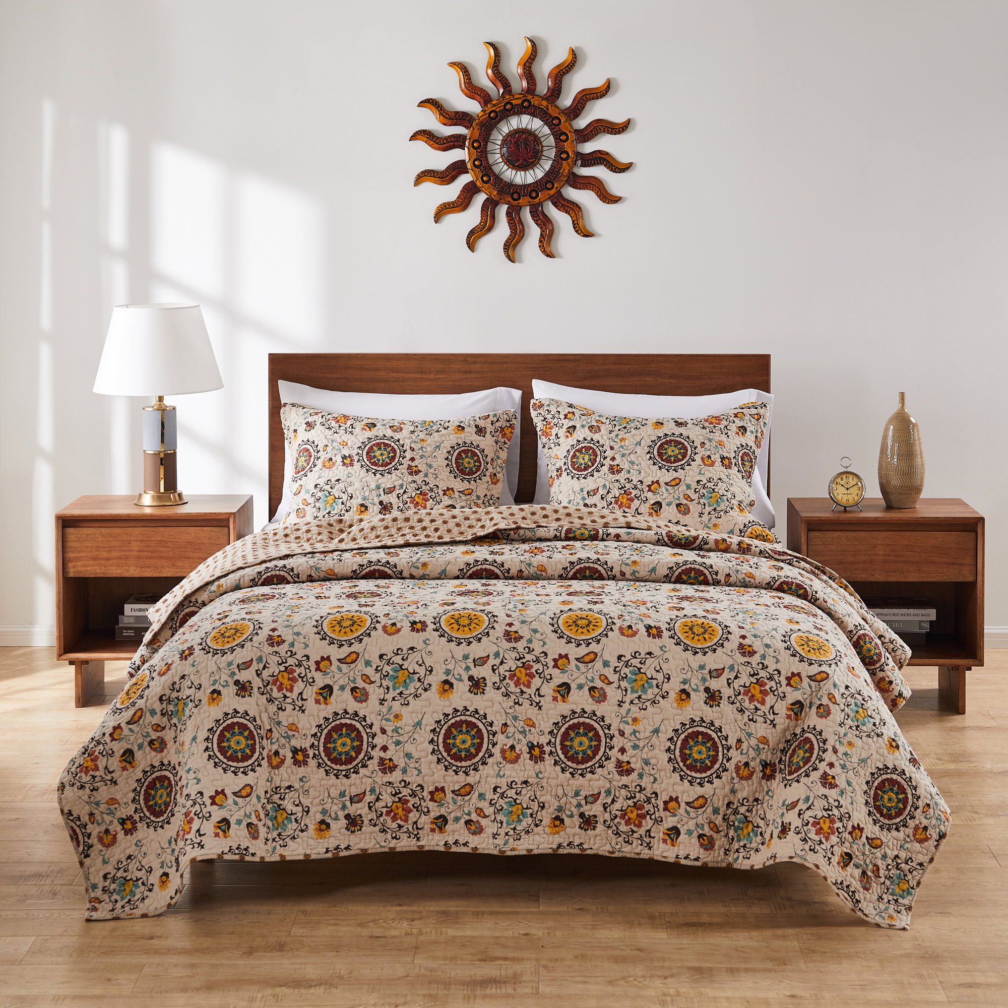 Zahara Reversible Quilt Set Charlton Home Size: King Quilt + 2 Shams