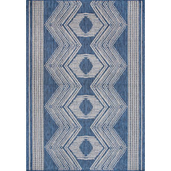 Trina Turk Geometric Navy Blue White Indoor Outdoor Area Rug Reviews Wayfair