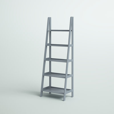 natrona 72.5" h x 25.25" w solid wood ladder bookcase