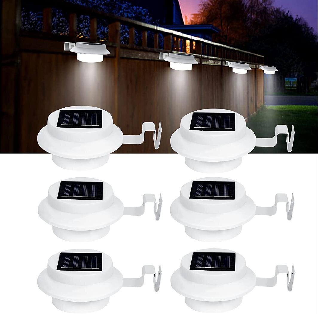 6 x Solar LED Wall Step Lights Stair Fence Outdoor Decking Garden Pathway