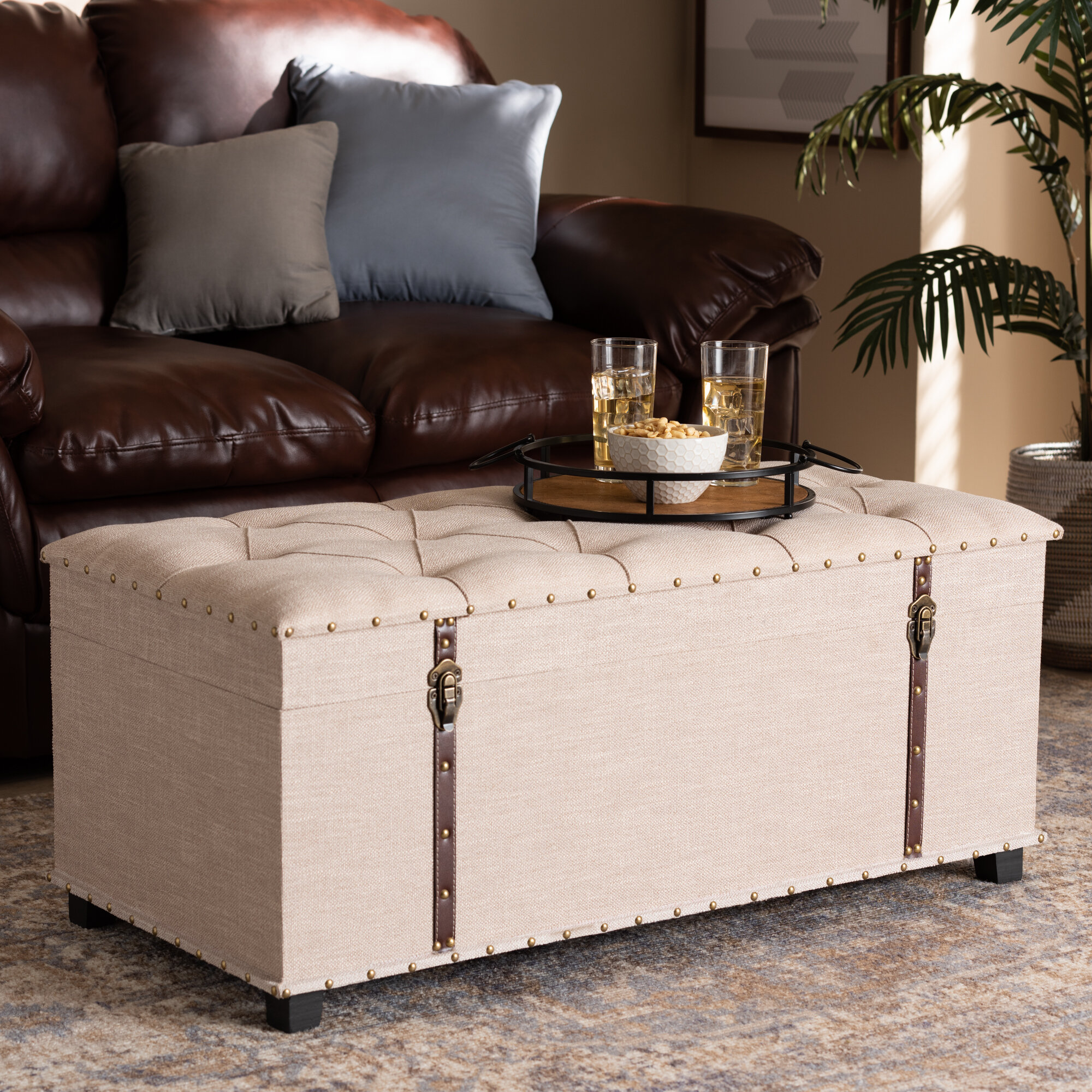 Charlton Home Belardo 39 37 Wide Tufted Rectangle Storage Ottoman With Storage Reviews Wayfair