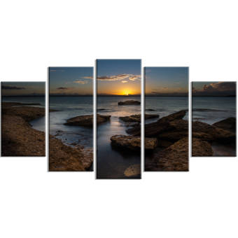 Designart Bright Sydney Coastline View 4 Piece Wall Art On Wrapped Canvas Set Wayfair
