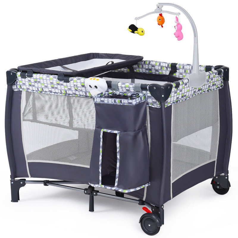 baby girl playpen with bassinet