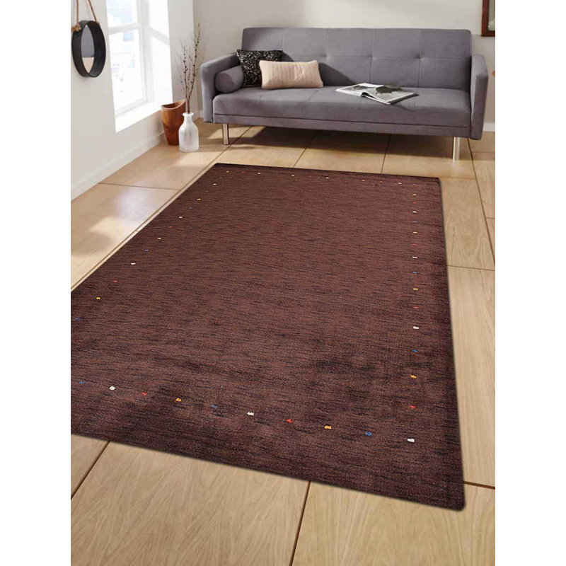 Union Rustic Maggiemae Handmade Tufted Wool Brown Area Rug Wayfair