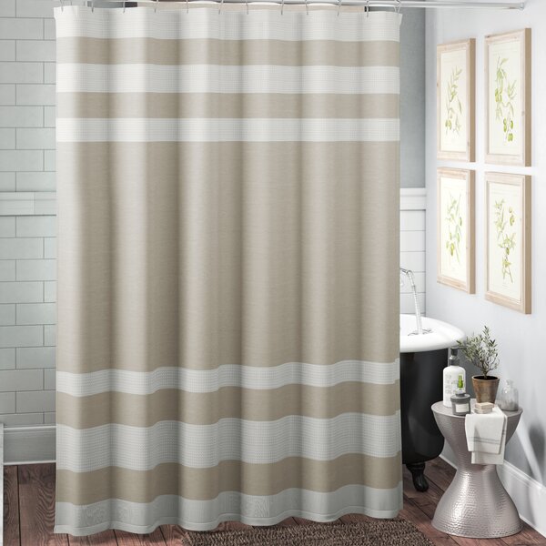 Gray White Shower Curtain 36”W X 72”L Printed Fabric 