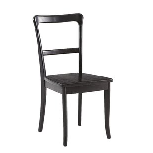 Steve Solid Wood Ladder Back Side Chair In Black (Set Of 2) By Laurel Foundry Modern Farmhouse